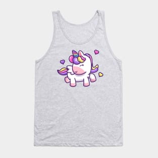 Cute Unicorn Dancing Cartoon Tank Top